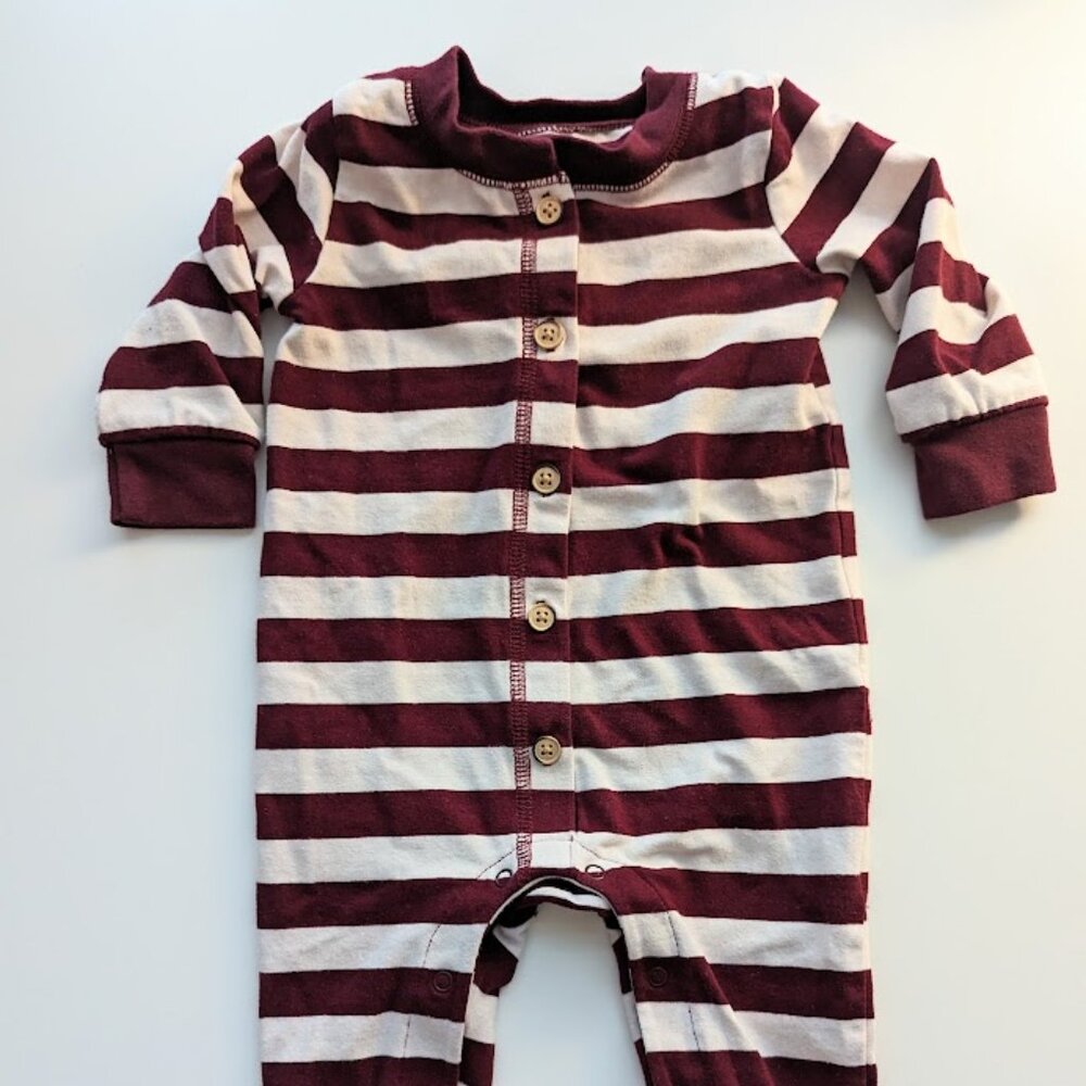 Cat & Jack button up striped jumpsuit